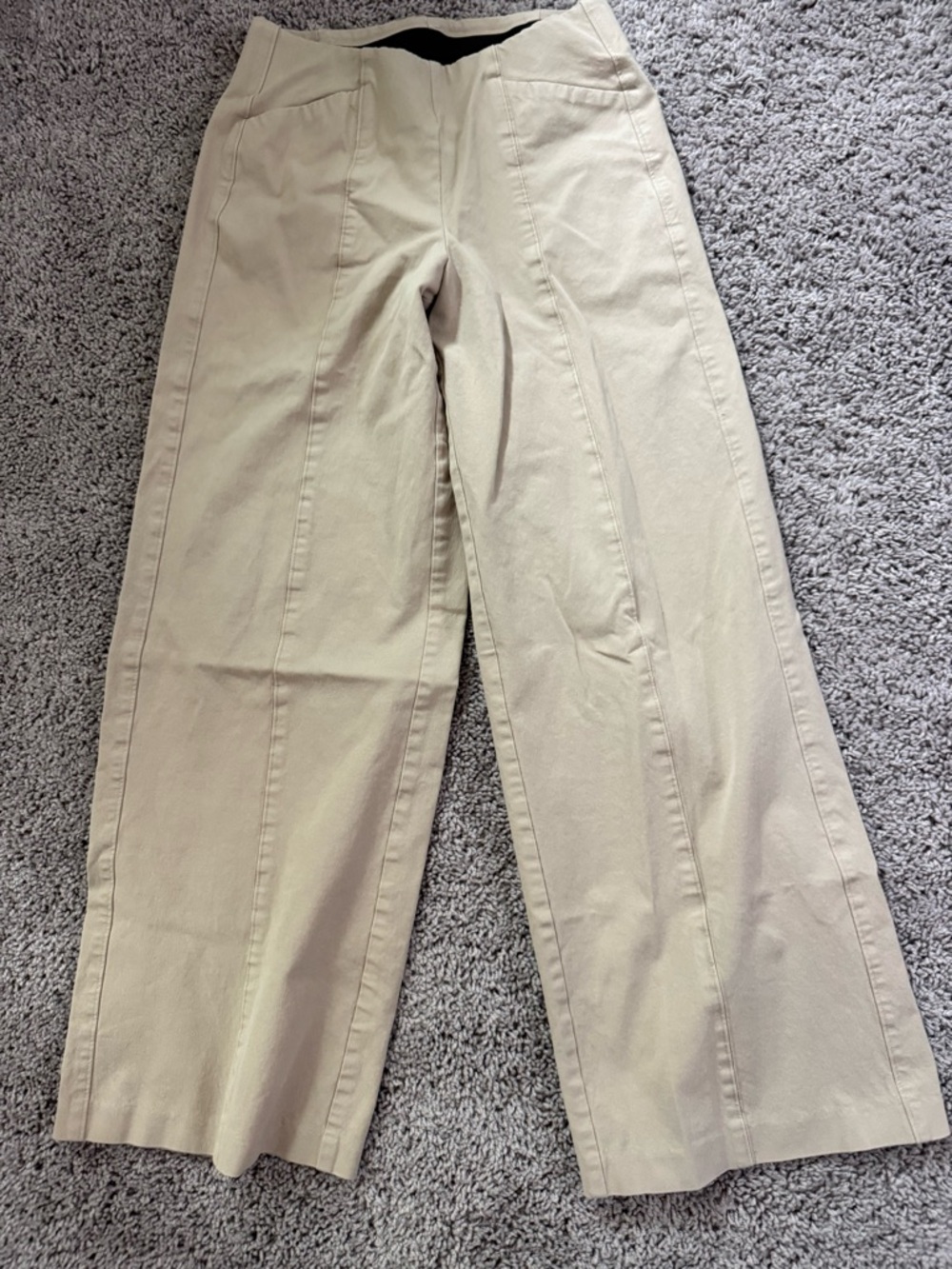 Pixie Wide Leg Cream dress Pants from Old Navy.